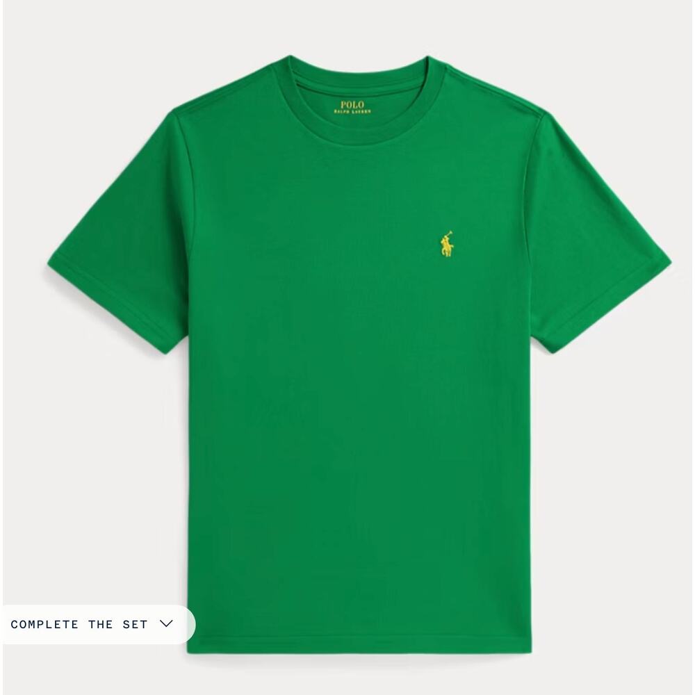 Polo Ralph Lauren Big Boys Green Cotton Jersey Crewneck Tee T-Shirt Size L 14-16